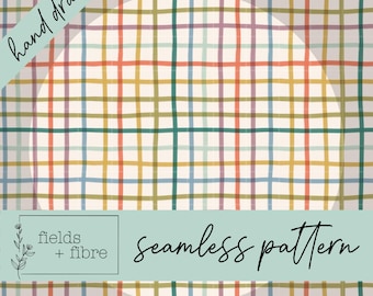 Celebrate Gingham Seamless Pattern Hand Drawn Cute Check Digital Paper Download Modern Plaid Sublimation Fabric Surface Rainbow Plaid Print
