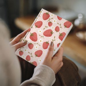 Strawberry Fields Floral Journal Matte Hardcover Notebook Strawberries Stationery Gift Writing Diary Cute Flower Notepad Gardening Planner image 2