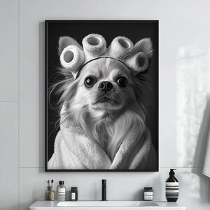 Pet Bathroom Art Wall Decor,Funny Dog Bathroom Print Poster,Custom Pet Portraits,Dog In Toilet,Pet in Bathtub,Personalized Pet Dog Mom Gift image 5