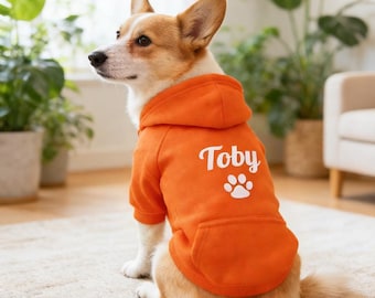 Custom Pet Hoodie with Name, Personalized Dog Sweatshirt, Cozy Winter Pet Gift