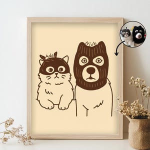 Custom Badly Drawn Pet Portrait, Digital Printable Dog Portrait Wall Art, Dog Lover Gift, Personalized Dog Portrait, Unique Pet Poster