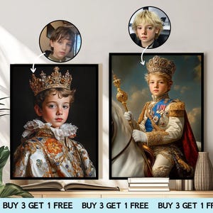 Custom Kids Royal Portrait from Photo, Renaissance Portrait, Custom Kids Child Queen Portrait, Royal Portrait, Historical Kids Portrait