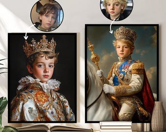 Custom Kids Royal Portrait from Photo, Renaissance Portrait, Custom Kids Child Queen Portrait, Royal Portrait, Historical Kids Portrait