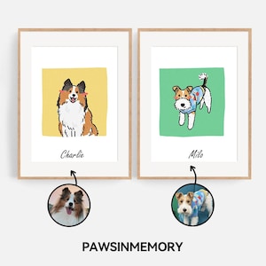 Custom Pet Cartoon Portrait,Custom Pet Portrait,Funny Pet Caricature,Line Art Drawing,Pet Badly Ugly Portrait,Pet Draw from Photo