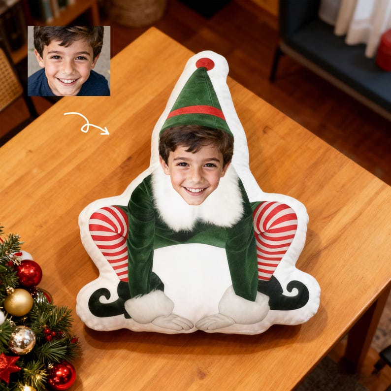 Personalized Elf Plush • Custom Photo Christmas Gift • Funny Holiday ...