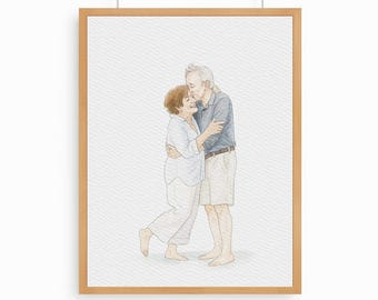 Personalized Digital Watercolor Portrait – Custom Painting of Pet, Couple, Family – Printable Artwork Gift for Wedding, Birthday Home Decor