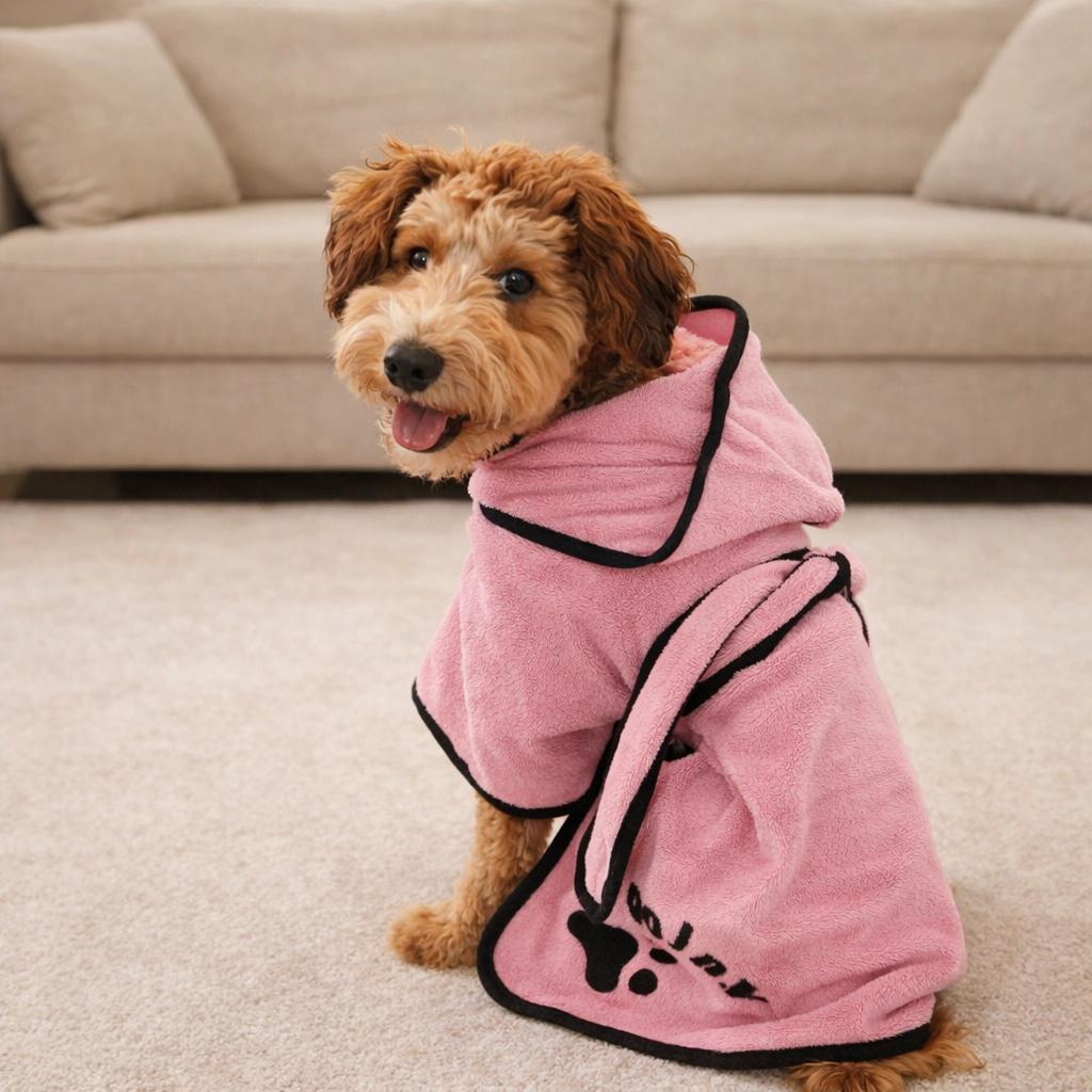 Custom Embroidered Dog Bathrobe, Absorbent Quick Dry Pet Towel Coat ...