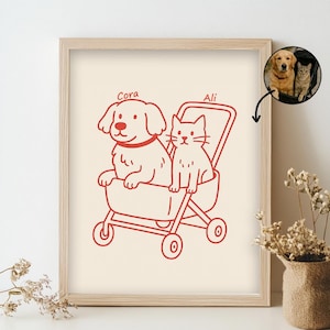 Custom dog portrait Badly drawn dog Pet portrait Personalized badly drawn pet cat portrait ugly dog wall art pet lover dog wall art pet gift