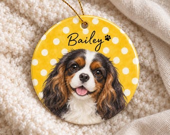 Personalized Pet Ornament from Photo, Custom Ceramic Dog Cat Ornament, Pet Name Hanging Decor, Pet Lover Gift, Home Decoration