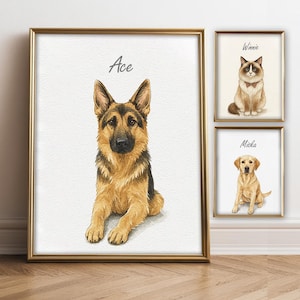 Custom Pet Portraits Using Pet Photo Personalized Digital Dog Portraits Cat Portraits Custom Dog Portraits Custom Pet Art Pet Drawing Poster