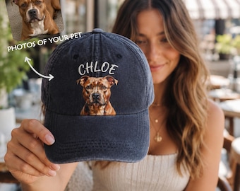 Custom Pet Portrait Hat, Personalized Dog Portrait Cap, Oil Painting Style Pet Hat, Dog Mom Gift, Custom Animal Lover Hat
