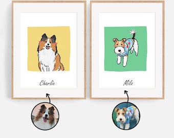 Retrato de mascota personalizado, caricatura de mascota personalizada, dibujo de arte lineal, retrato de mascota feo, dibujo de mascota a partir de foto