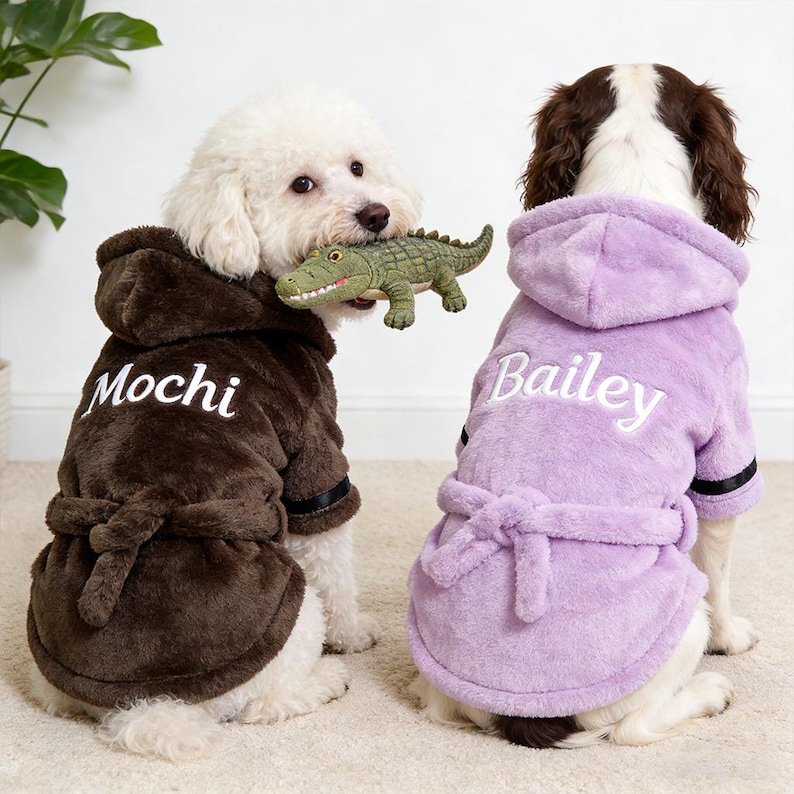 Dog Sith Robe Personalized Dog Bathrobe, Custom Name Embroidered Pet Robe, Cozy ...