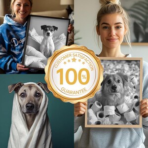 Custom Pet Portrait Photo,Funny Bathroom Art,Dog Reading Newspaper on Toilet,Dog Wall Art,Dog in Toilet,Pet in Bathtub,Personalized pet gift image 5