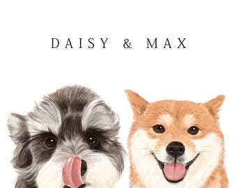 Custom Pet Portraits,Pet portrait from photo,Custom watercolor dog portrait,Hand Drawn Dog Lover Gift,Cat Portraits,Pet Art Pet Drawing