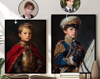 Custom Kids Royal Portrait from Photo, Renaissance Portrait, Custom Kids Child Queen Portrait, Royal Portrait, Historical Kids Portrait