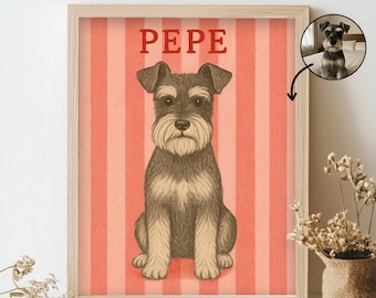 Aangepaste slecht getrokken huisdierportret, gepersonaliseerd kattenportret, unieke huisdierposter, digitale afdrukbare kattenportret kunst aan de muur kat moeder cadeaus voor haar