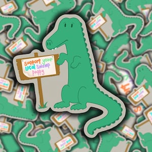 Swamp Puppy Gator Florida Vinyl Waterproof Sticker Waterbottle Decal Candy Sticker