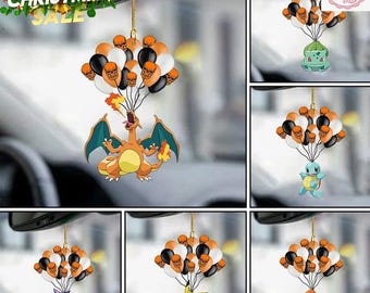 Halloween PKM Custom Car Hanging Acrylic/Wooden Ornament, Charmander Ornament, Squirtle Ornament, Gengar Ornament, Bulbasaur Ornament