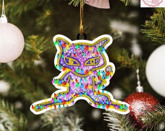 Ancient Mew Christmas Light Acrylic/Wooden Ornament, Ancient Mew Christmas Ornament, Ancient Mew Decoration, Ancient Mew Christmas Gift Idea
