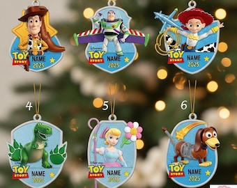 Adorno navideño acrílico personalizado de Toy Story, adorno de Toy Story, decoración de Buzz Lightyear, Woody y Jessie, adorno navideño para niños, regalo decorativo