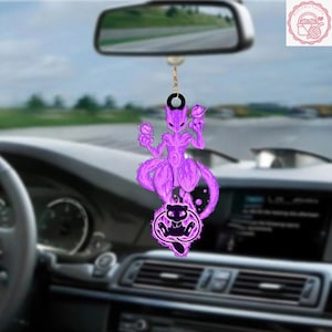 Evolve Mewtwo Car Hanging Ornament, Mewtwo 2024 Christmas Acrylic/Wooden Ornament, Mewtwo Christmas Decoration, Mewtwo Christmas Gift Idea