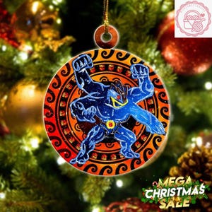 Tribal Machamp Christmas Ornament, Machamp Acrylic/Wooden Ornament, Machamp Christmas 2024 Ornament, Holiday Gifts, Machamp Fan Gifts