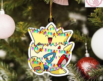 Togepi Christmas Light Ornament, Togepi Lovers 2025 Christmas Acrylic/Wooden Ornament, Togepi Decoration, Togepi Fan Gift ,PKM Ornament