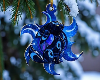 Tribal Shiny Umbreon Christmas Acrylic/Wooden Ornament, Umbreon Christmas Ornament, Umbreon Christmas Decoration, Umbreon Christmas GiftIdea