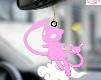 Mew Car Hanging Ornament, Mew 2025 Christmas Acrylic/Wooden Ornament, Mew Christmas Decoration, Mew Christmas Gift Idea
