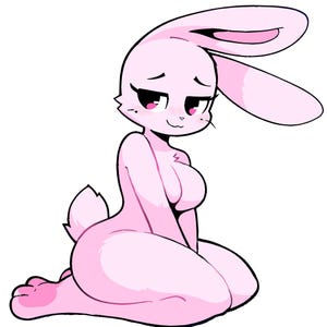 Furry bunny rabbit anthro base female lineart