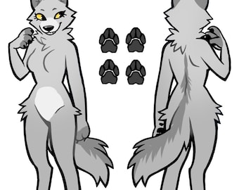 Toony Fox Furry Reference Sheet / Adoptable Base - Etsy Canada