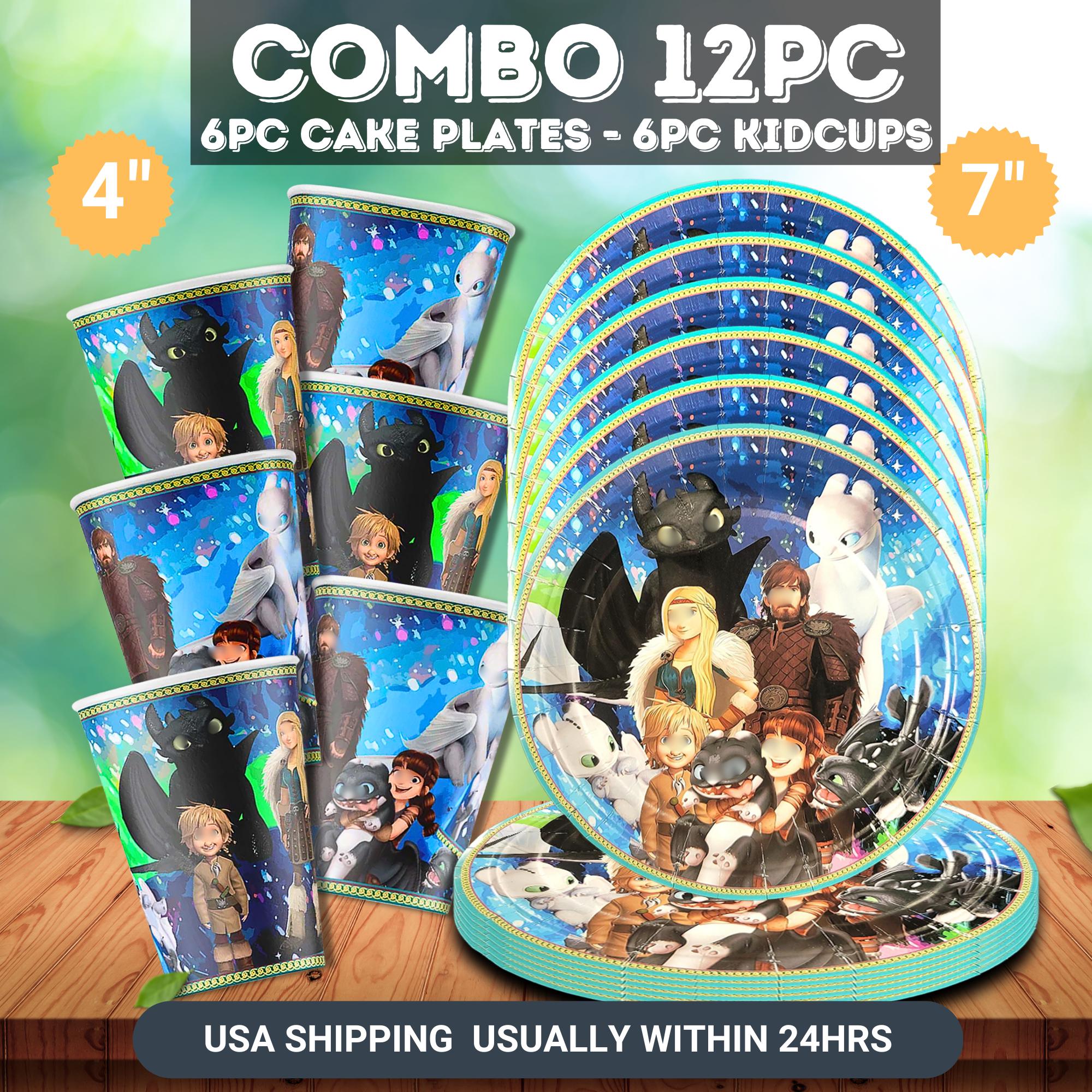 Set Tableware Train Dragon hanging Swirls Honeycomb Banner bracelets table happy birthday theme kids centerpiece supplies decoration