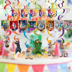 Set Booba cartoon Party Tableware plates cups napkins happy birthday theme kids baby shower boy girl centerpiece supplies decoration