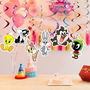 Set baby Looney hanging Swirls tableware Honeycomb Banner bracelets table happy birthday theme centerpiece supplies decoration