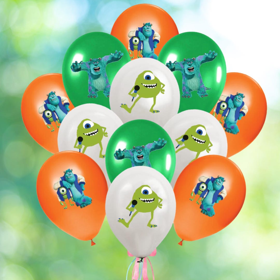 Set Monsters Inc BALLOONS Bouquet Happy Birthday Supplies Decorations ...