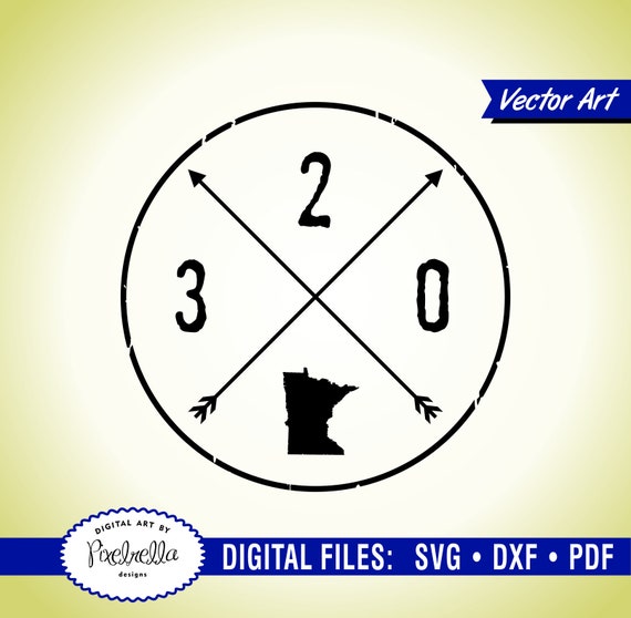Minnesota Area Code 320 SVG Dxf PDF Cut Files Vector Art Etsy