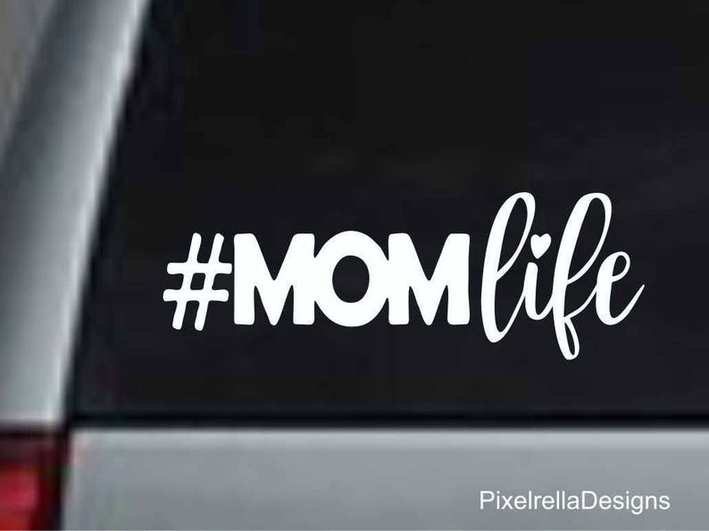 Hashtag # Mom Life Vinyl Decal Sticker Car Window Bumper Love Family Kids Heart