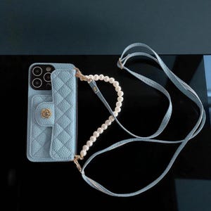 Pearl Vegan Leather Crossbody iPhone Wallet Case