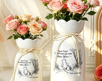 Custom Teacher Flower Vase, Never Forget the Difference You Make, Appreciation Gift, Retirement Gift, Thank you Gift, Gift for Her, Teacher