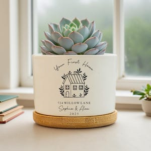 Personalisiertes erstes Haus Geschenk, Blumentopf für neuen Haus Anlass, Housewarming Geschenk für Paare, Einzug Geschenk für Freund, neues Haus Besitzer Geschenk
