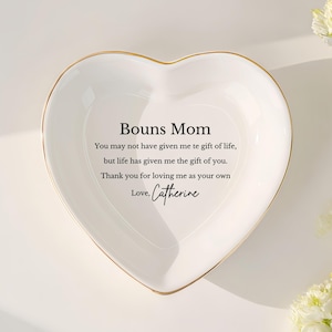 Personalized Bonus Mom Ring Dish, Mother&#39;s Day Gift, Step Mom Wedding Gift,Mother-in-Law Gift,Birthday Gift, Gift from Bride, Godmother Gift