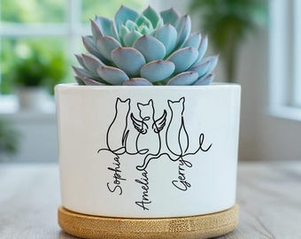 Custom Cat Memorial Planter, Personalized Gift for Pet Loss, Cat Memorial Gift, Loss of Cat, Cat Sympathy Gift, Cat Planter, Condolences