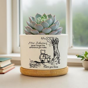 Teacher Appreciation Gift, Never Forget the Difference You Make, Custom Plant Pot, Personalized Planter, Gift for Teacher, End Of Year Gift