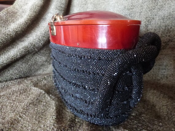 Vintage 1940s 1950s Celluloid/bakelite and Hematite Glass