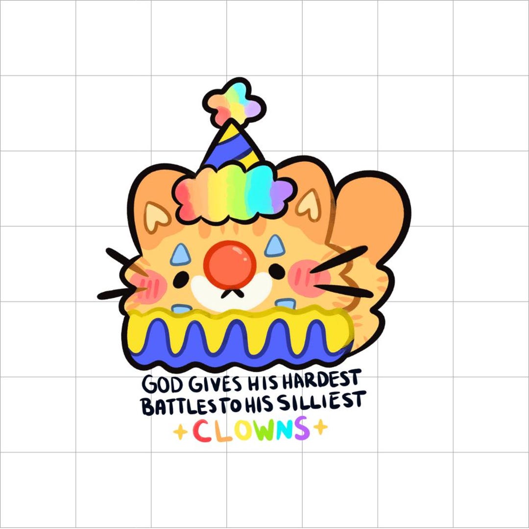 Clown Cat Sticker - Etsy