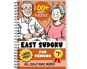 Einfaches Sudoku-Buch für Senioren | 100+ großformatige Puzzles (druckbare PDF-Dateien)