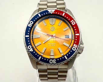 XIXI Pogue Space Watch, Gold Dial, Red & Blue Bezel - 40mm