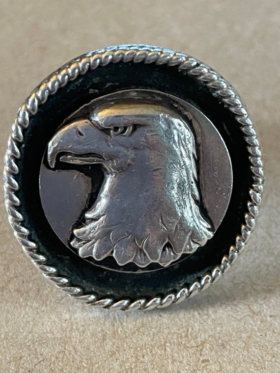 Sterling Tiffany Ring Eagle Head Vintage  Charm Ha