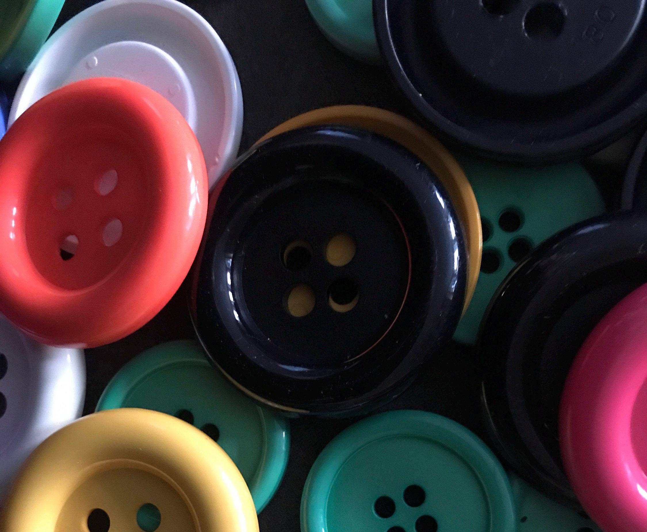 100 Extra Large Jumbo Clown Buttons Assorted Colors/sizes 4 Hole Sew ...